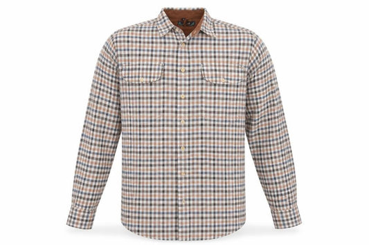 Bonari Mens Brown Plaid Cotton Blend  Button-Up Size M Collared