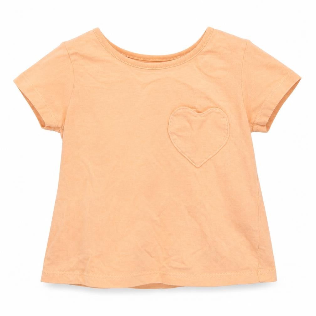 George Baby Orange  Cotton Basic T-Shirt Size 6-9 Months Round Neck