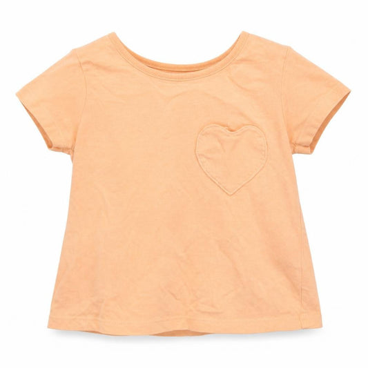 George Baby Orange  Cotton Basic T-Shirt Size 6-9 Months Round Neck