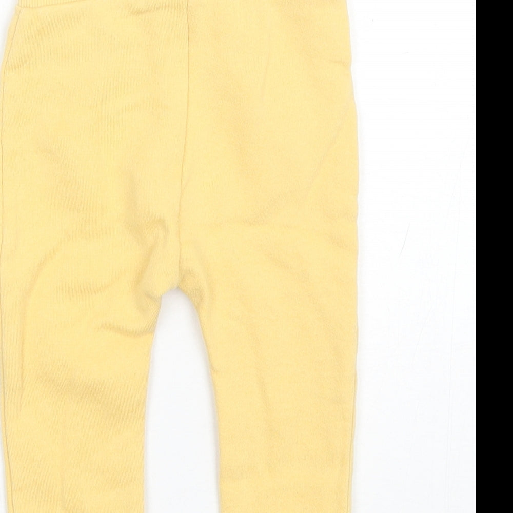 George Baby Yellow  Cotton Jogger Trousers Size 6-9 Months