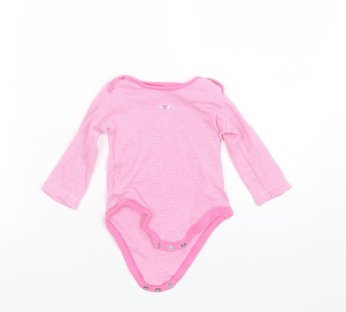 TU Baby Pink Striped Cotton Romper One-Piece Size 6-9 Months