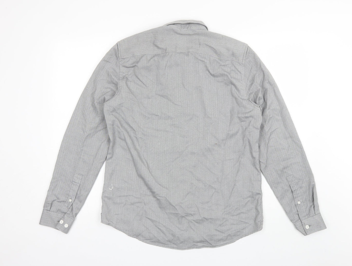 River Island Mens Grey  Polyester  Button-Up Size M Collared