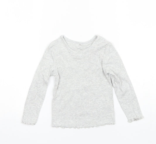 George Girls Grey  Cotton Basic T-Shirt Size 2-3 Years Round Neck
