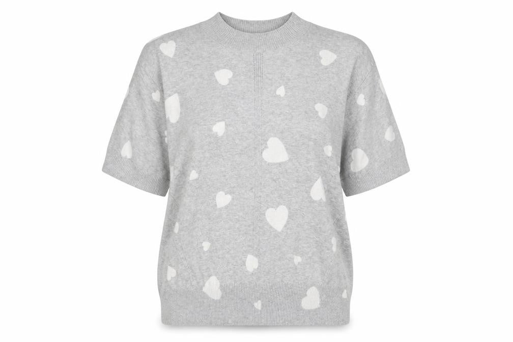 Marks & Spencer Womens Grey  Cotton Basic T-Shirt Size S High Neck