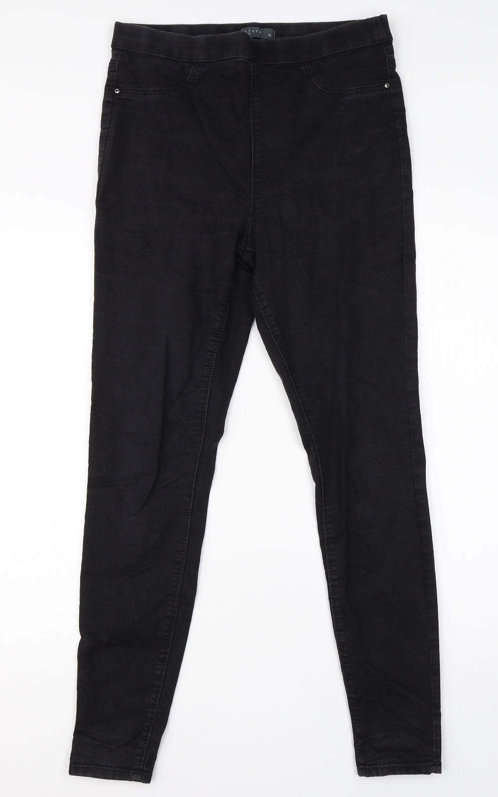 Papaya Womens Black  Cotton Jegging Jeans Size 10 L28 in Regular