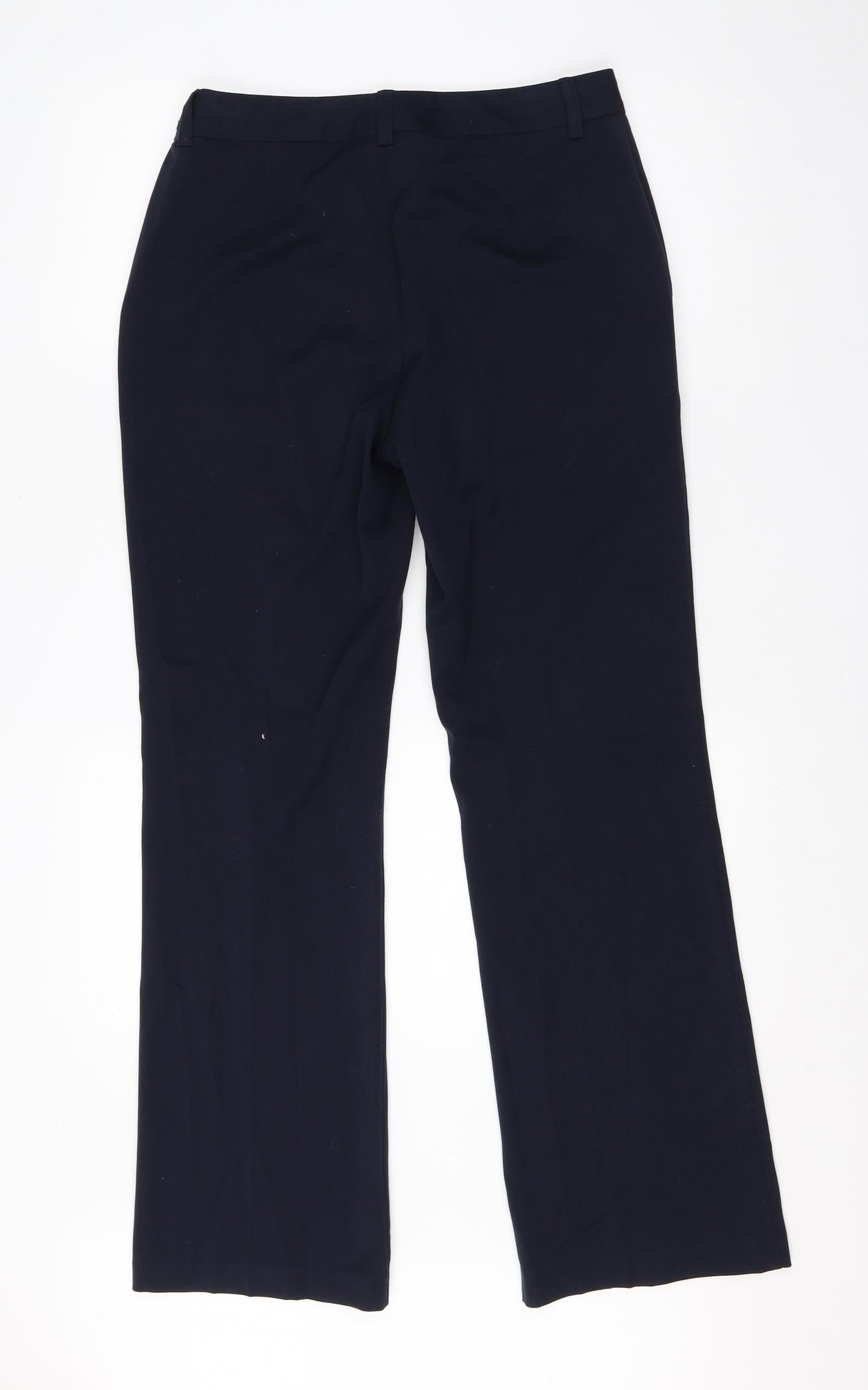 M&S Womens Blue  Viscose Dress Pants Trousers Size 10 L28 in Regular