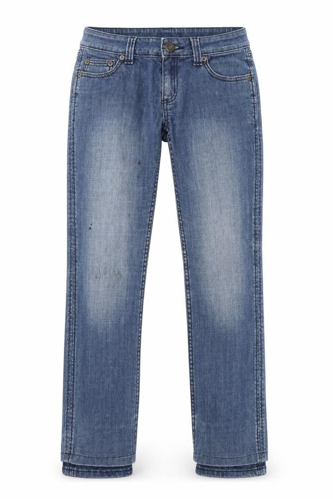 Preworn Womens Blue  Cotton Straight Jeans Size 38 in L26 in Regular