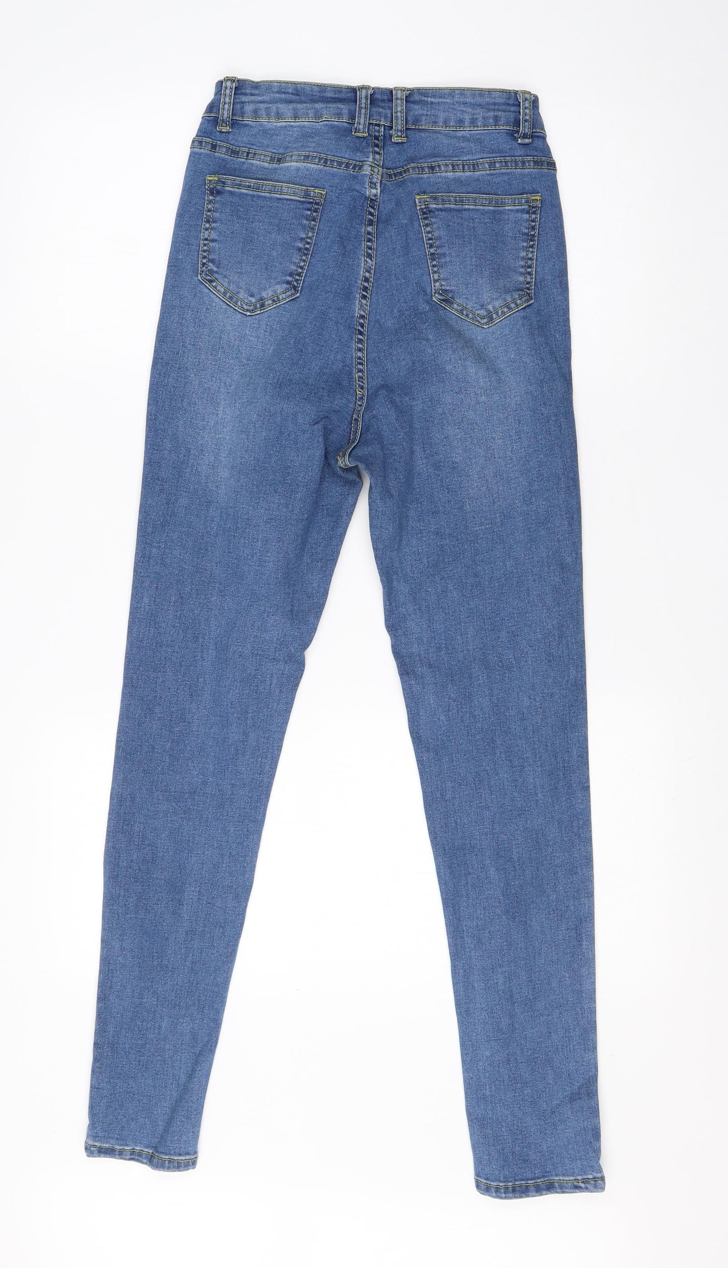 Preworn Womens Blue  Cotton Skinny Jeans Size S L26 in Regular