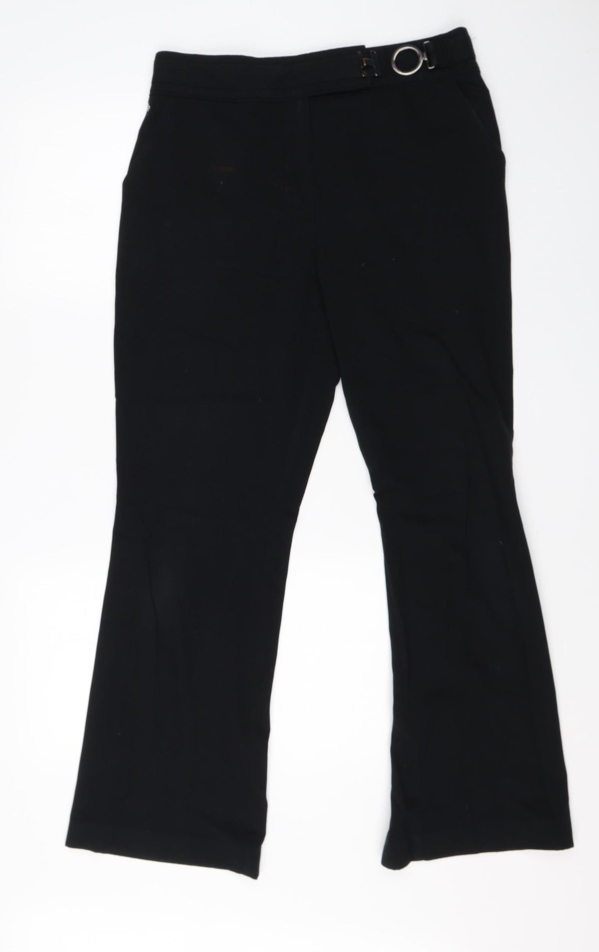 Per Una Womens Black  Viscose Dress Pants Trousers Size 10 L26 in Regular