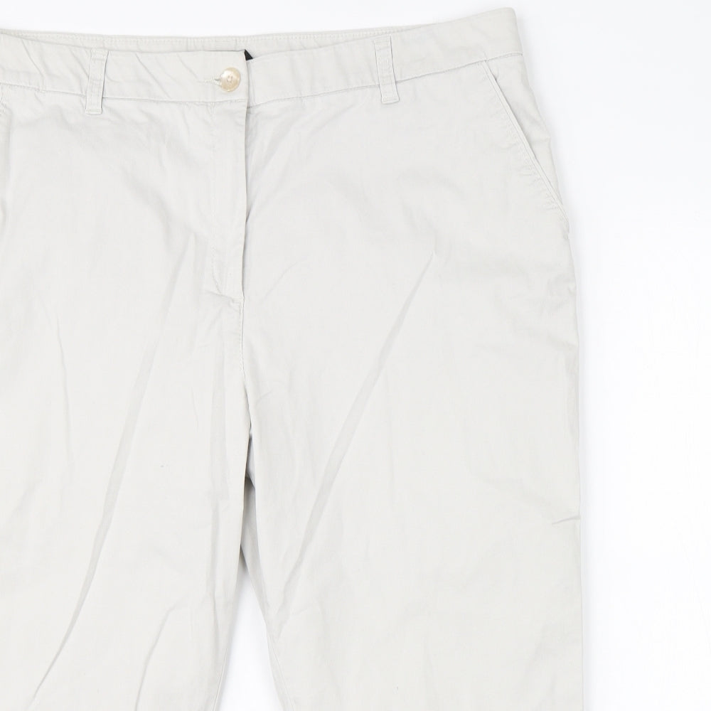 BM Womens Ivory  Cotton Dress Pants Trousers Size 18 L20 in Regular