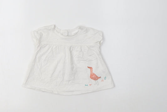 NEXT Baby White  Cotton Basic Blouse Size 3-6 Months Crew Neck