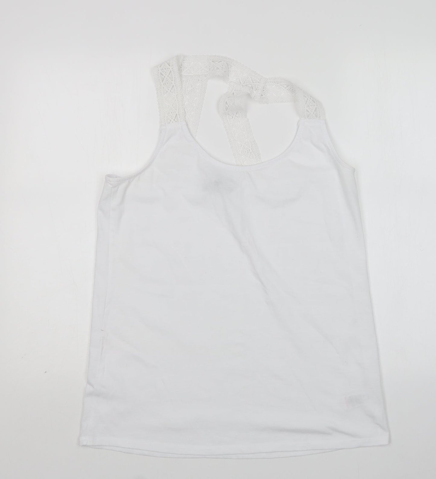 NEXT Womens White  Polyester Basic Tank Size 16 Round Neck