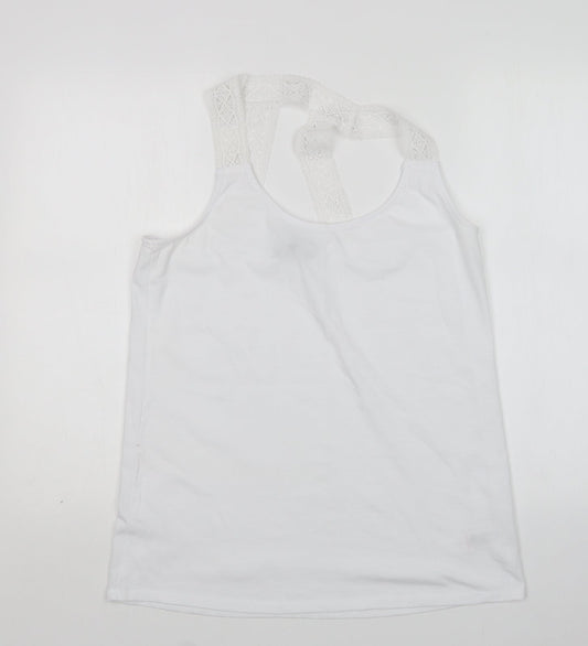 NEXT Womens White  Polyester Basic Tank Size 16 Round Neck