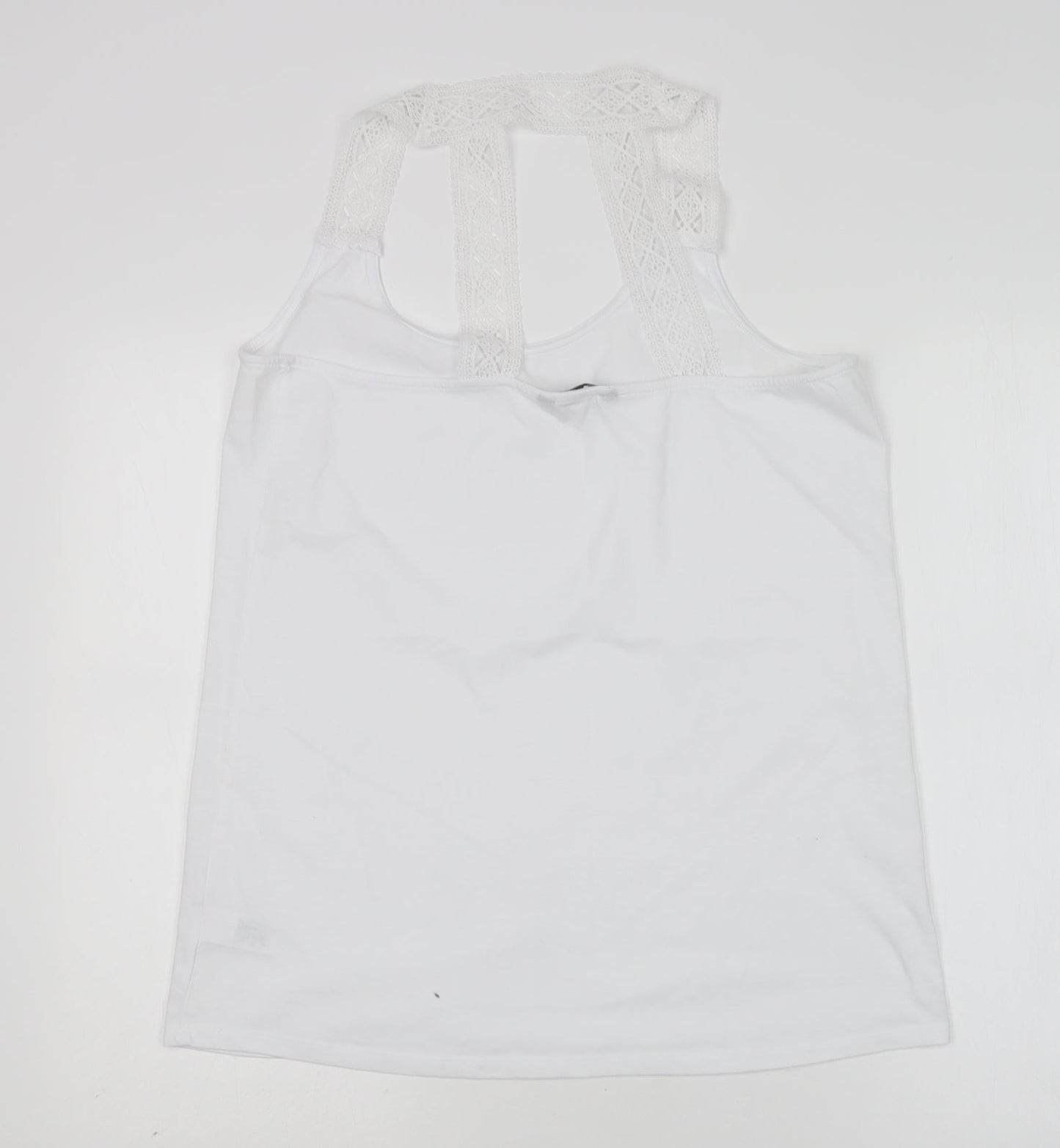 NEXT Womens White  Polyester Basic Tank Size 16 Round Neck