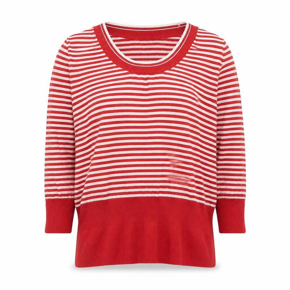 Debenhams Womens Multicoloured Round Neck Striped Cotton Pullover Jumper Size 14