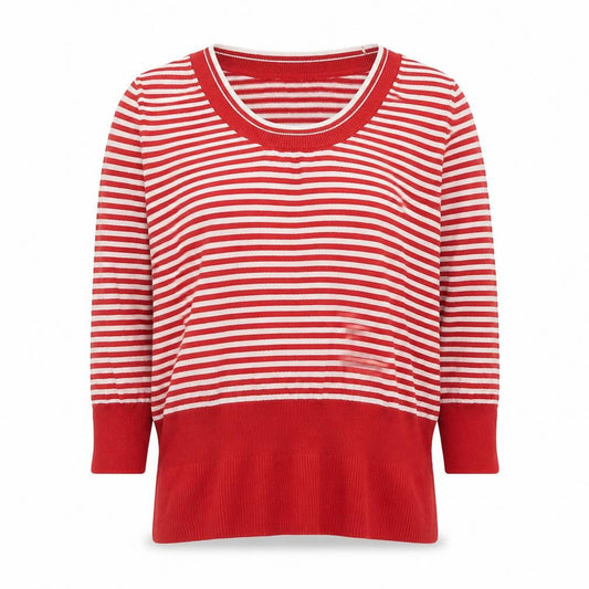 Debenhams Womens Multicoloured Round Neck Striped Cotton Pullover Jumper Size 14