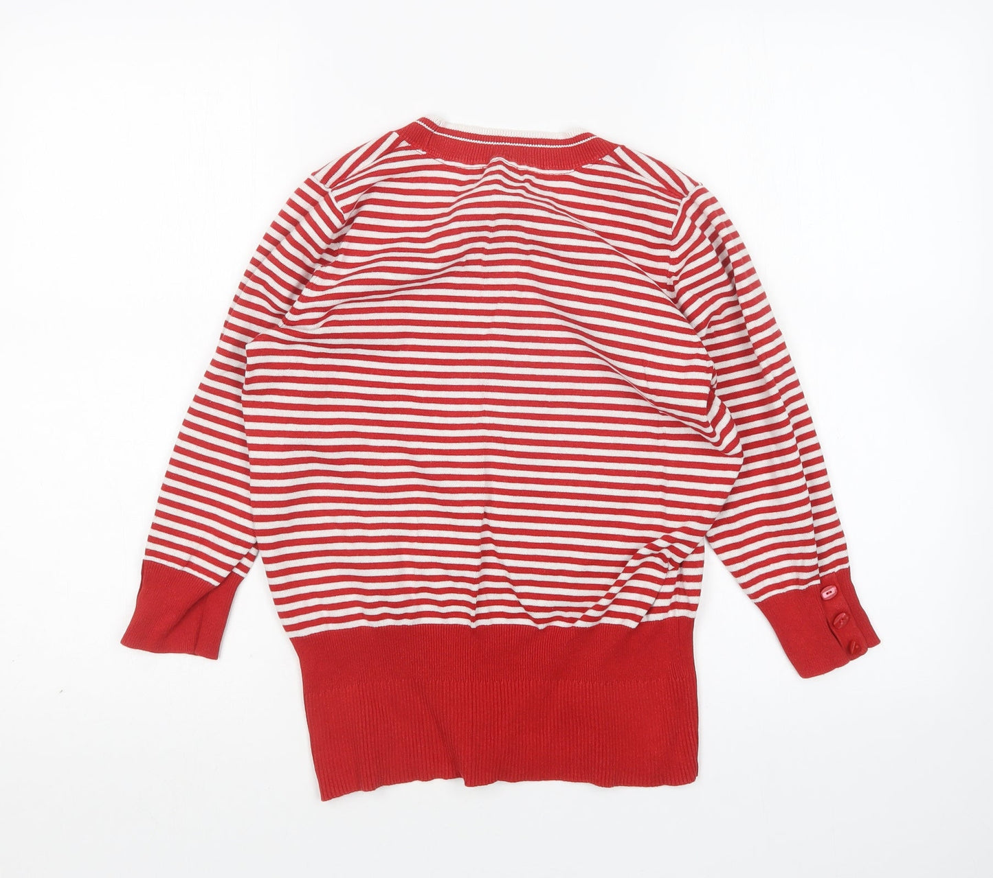 Debenhams Womens Multicoloured Round Neck Striped Cotton Pullover Jumper Size 14