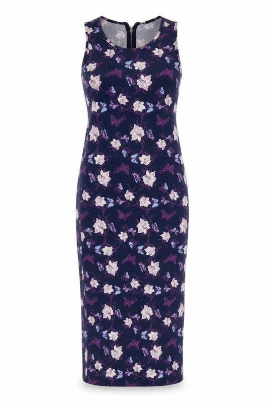 Womens Multicoloured Animal Print Viscose Tank Dress  Size 10  Round Neck