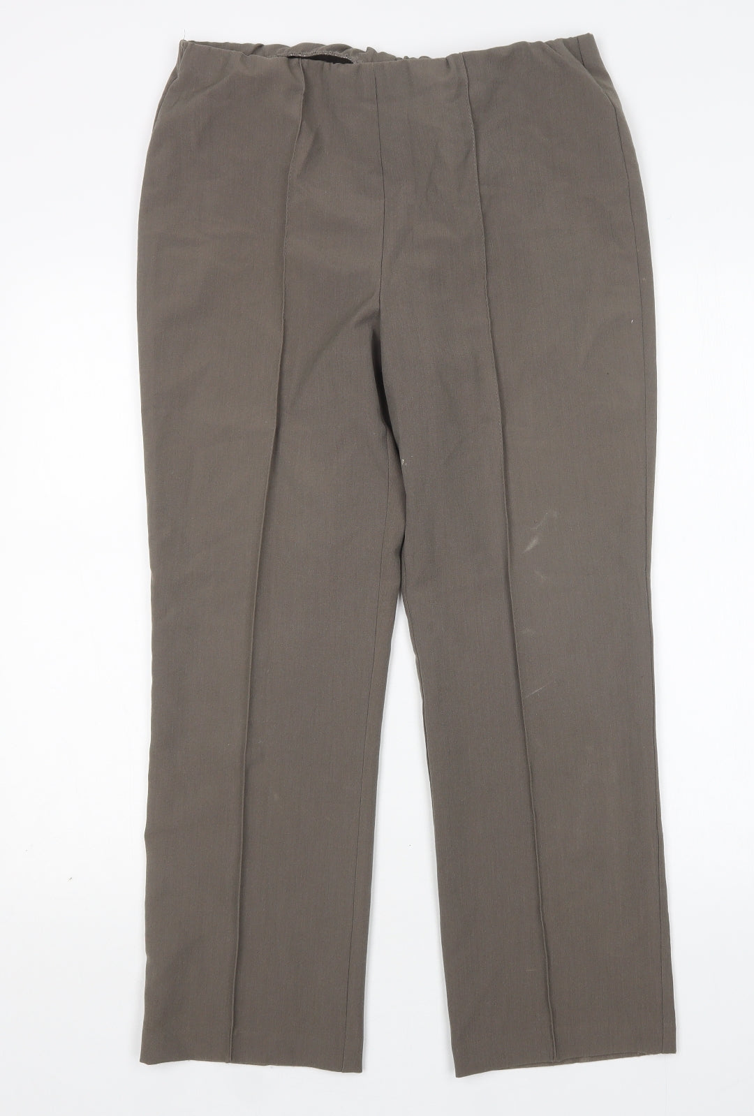 Preworn Womens Brown  Polyester Trousers  Size 12 L27 in Regular