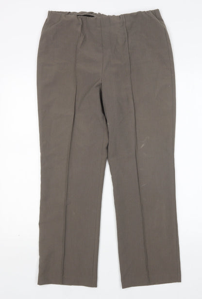 Preworn Womens Brown  Polyester Trousers  Size 12 L27 in Regular