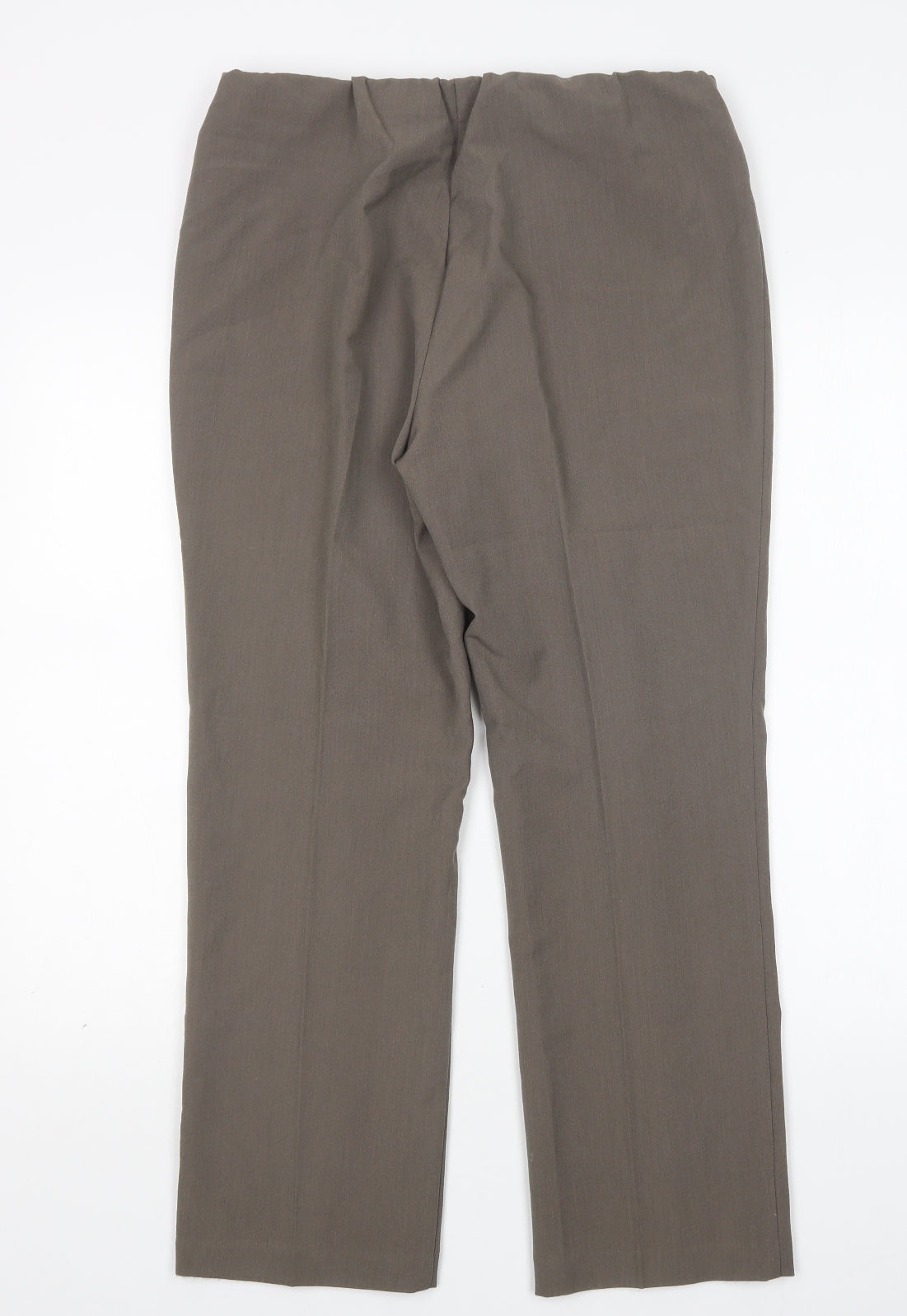 Preworn Womens Brown  Polyester Trousers  Size 12 L27 in Regular