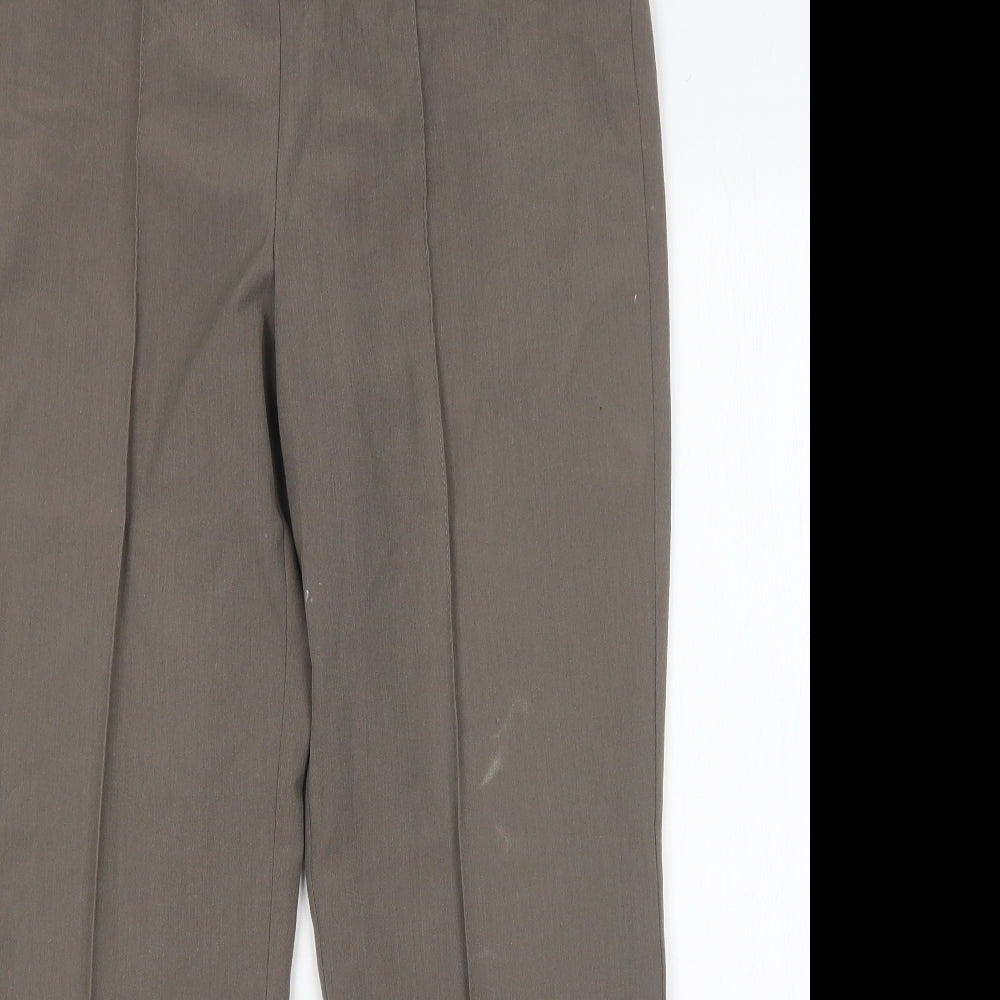 Preworn Womens Brown  Polyester Trousers  Size 12 L27 in Regular
