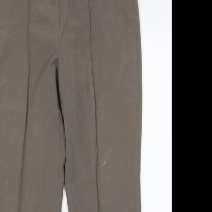 Preworn Womens Brown  Polyester Trousers  Size 12 L27 in Regular