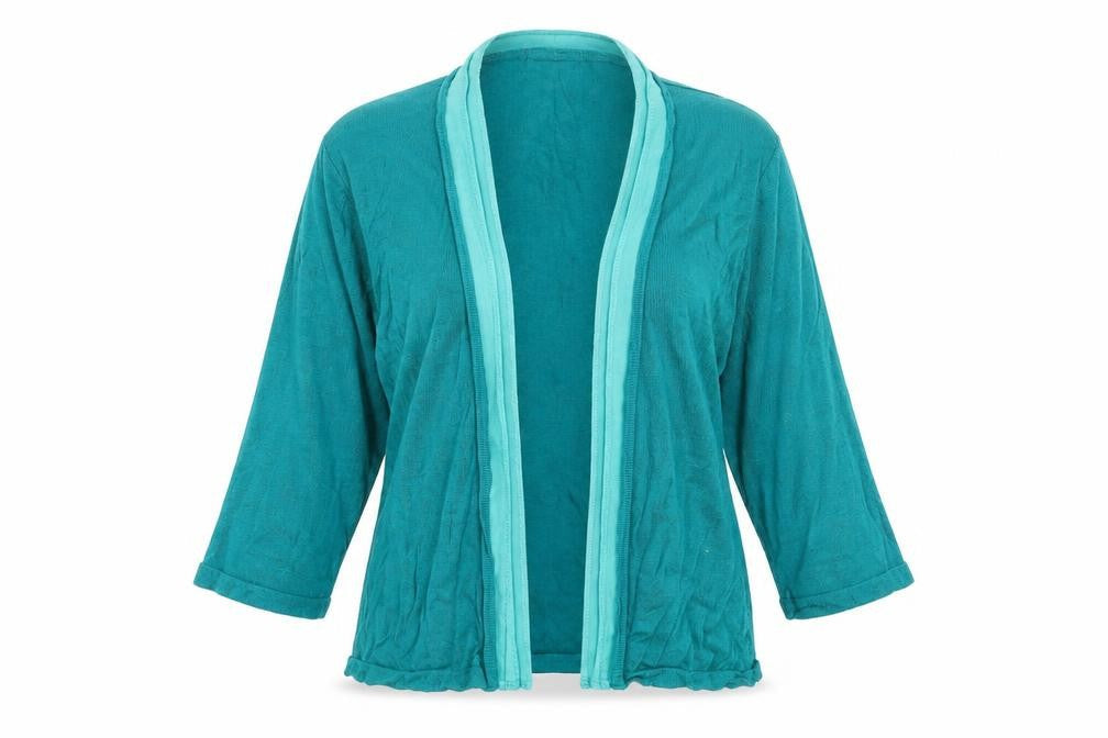 Peacocks Womens Green V-Neck   Cardigan Jumper Size 12