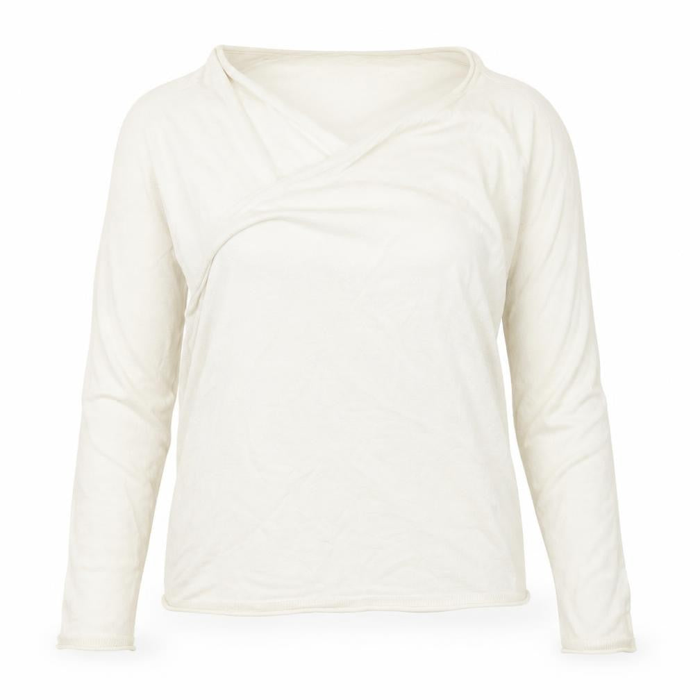 NEXT Womens Ivory V-Neck  Cotton Wrap Jumper Size 8
