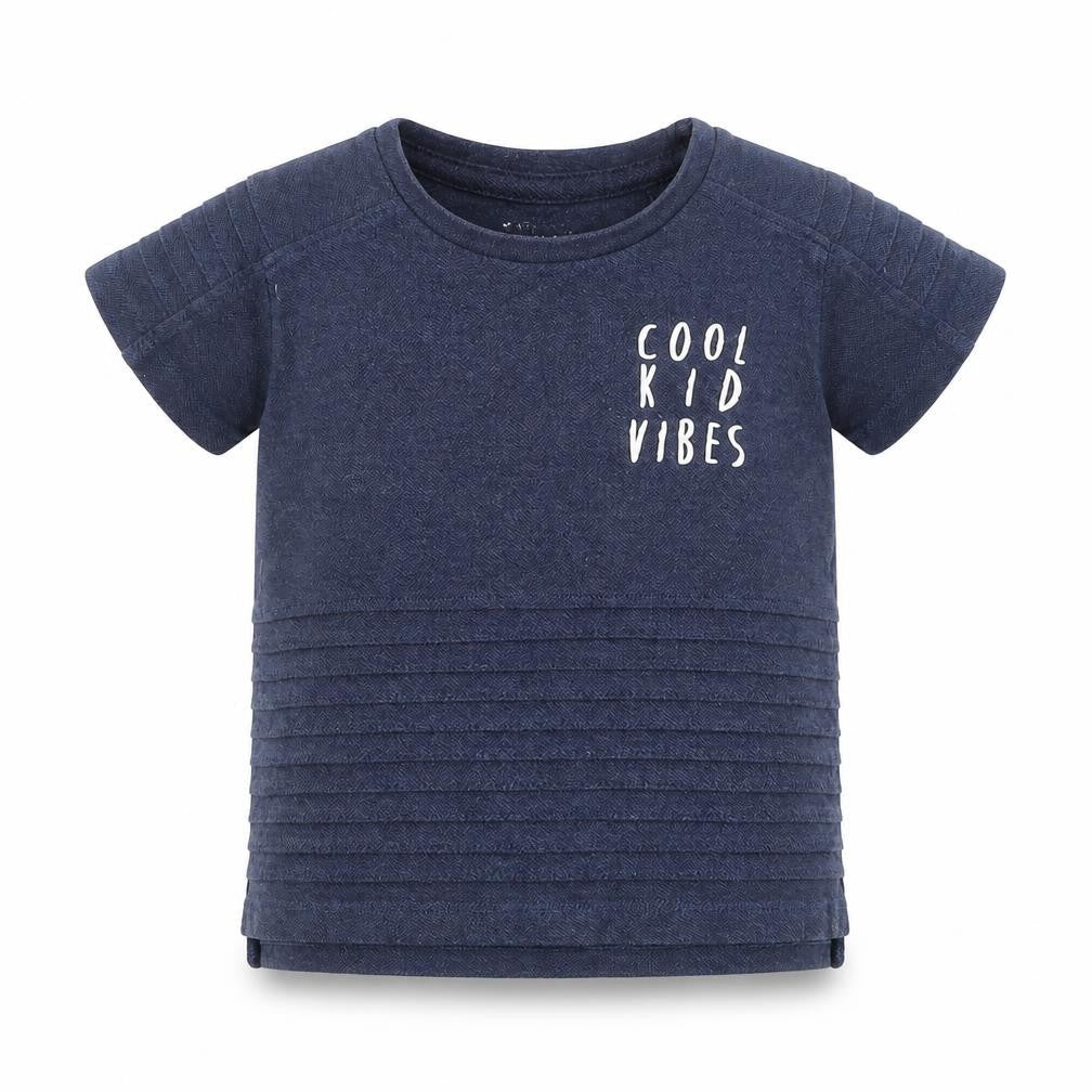 Primark Boys Blue  Cotton Basic T-Shirt Size 18-24 Months Round Neck