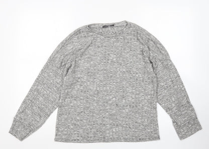 Nasty Gal Womens Grey Round Neck  Polyester Pullover Jumper Size L