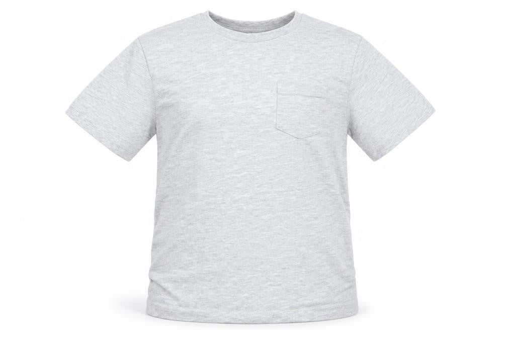 Next Boys Grey  Cotton Basic T-Shirt Size 7 Years Round Neck  - Light Grey mix