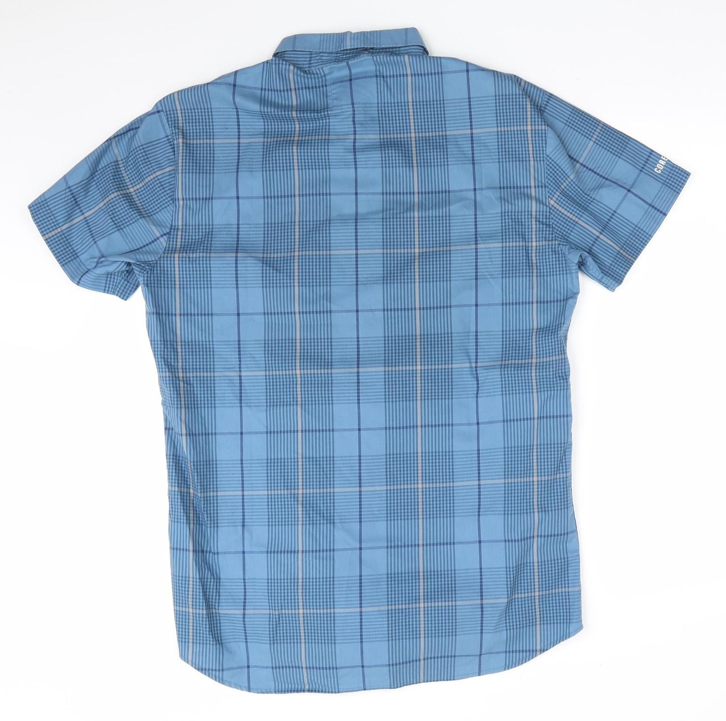 Jack & Jones Core Mens Blue Check Cotton  Button-Up Size S Collared