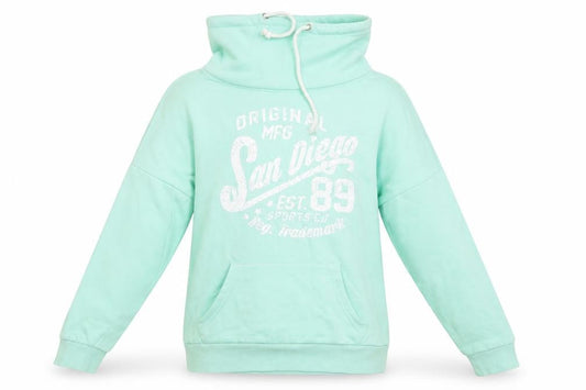 Atmosphere Womens Green  Cotton Pullover Sweatshirt Size 6   - Mint Green San Diego Funnel Neck