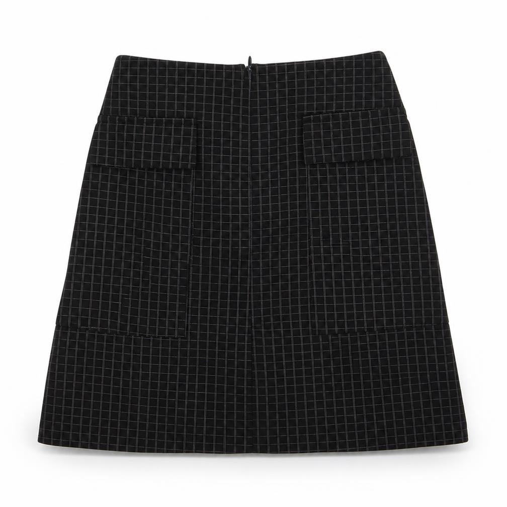 Atmosphere Womens Black Check Viscose A-Line Skirt Size 6    - No Waistband