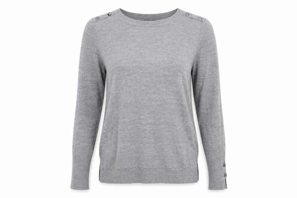 Primark Womens Grey Crew Neck  Acrylic Pullover Jumper Size XS   - Mid Grey mix