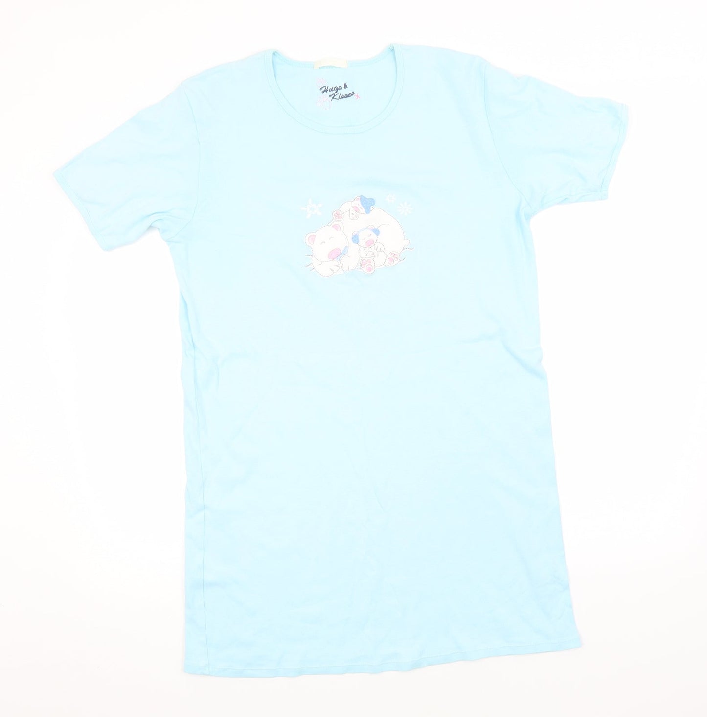 Preworn Womens Blue Solid Cotton Top Pyjama Top Size 8