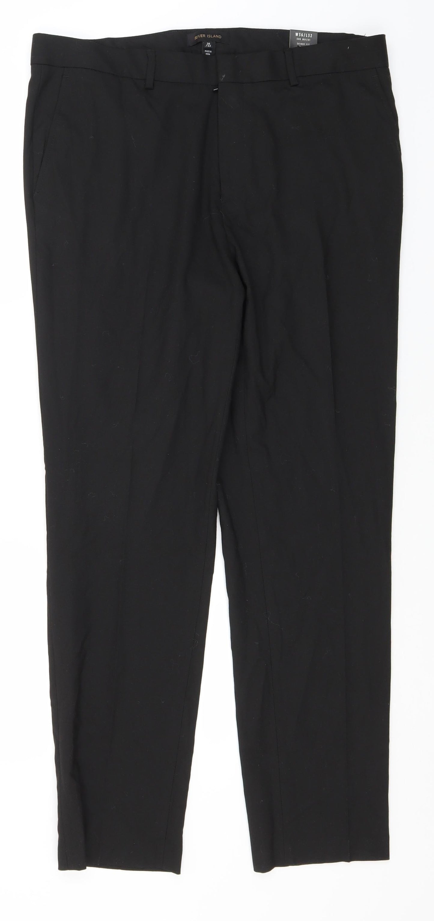 River Island Womens Black  Polyester Trousers  Size 36 in L30 in Regular