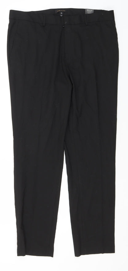 River Island Womens Black  Polyester Trousers  Size 36 in L30 in Regular