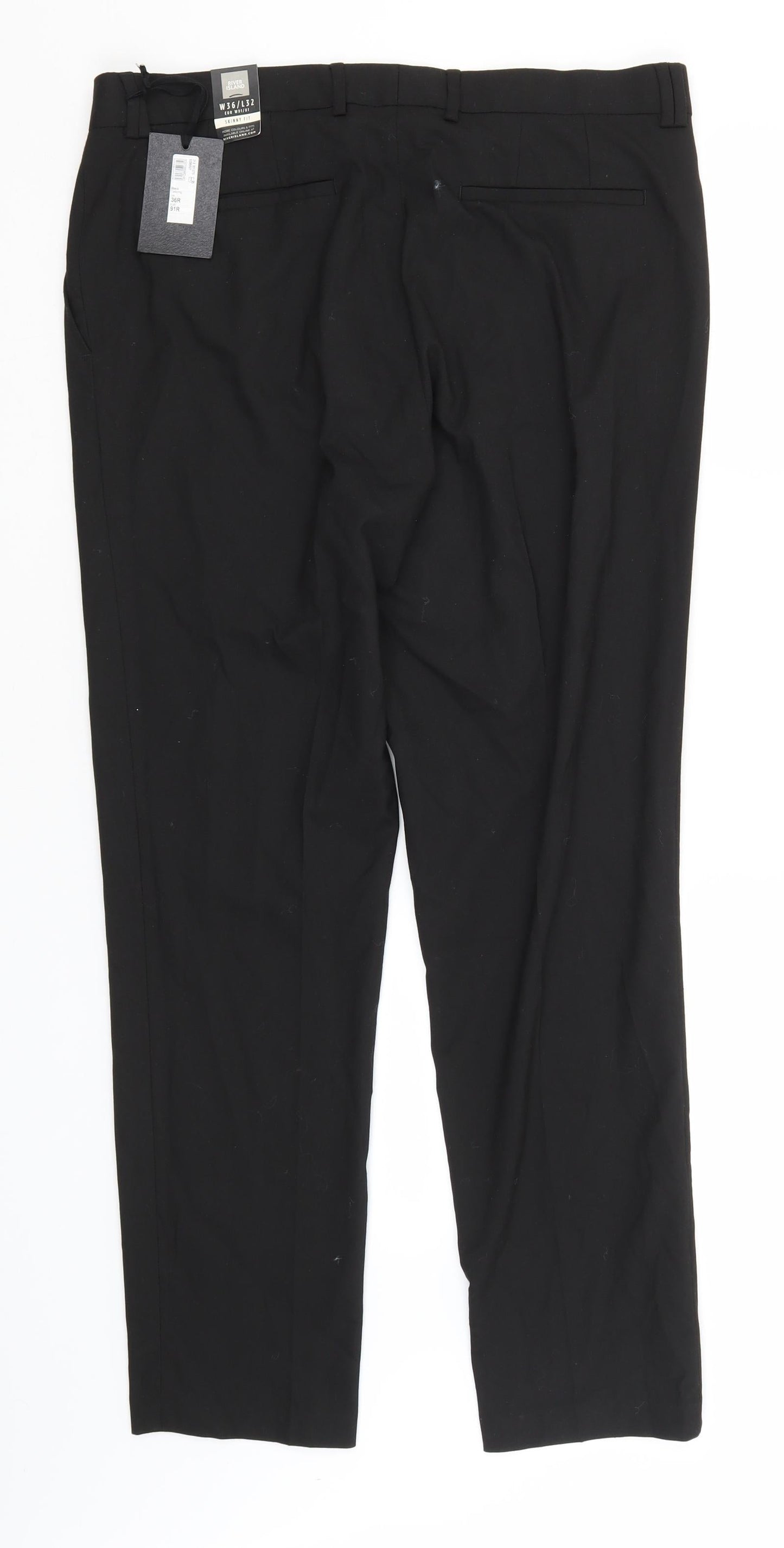 River Island Womens Black  Polyester Trousers  Size 36 in L30 in Regular