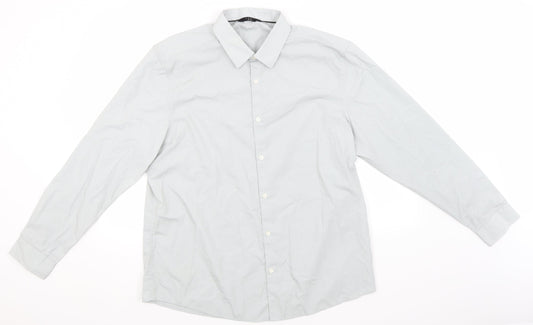 Very Mens Green  Polyester  Button-Up Size 17 Collared