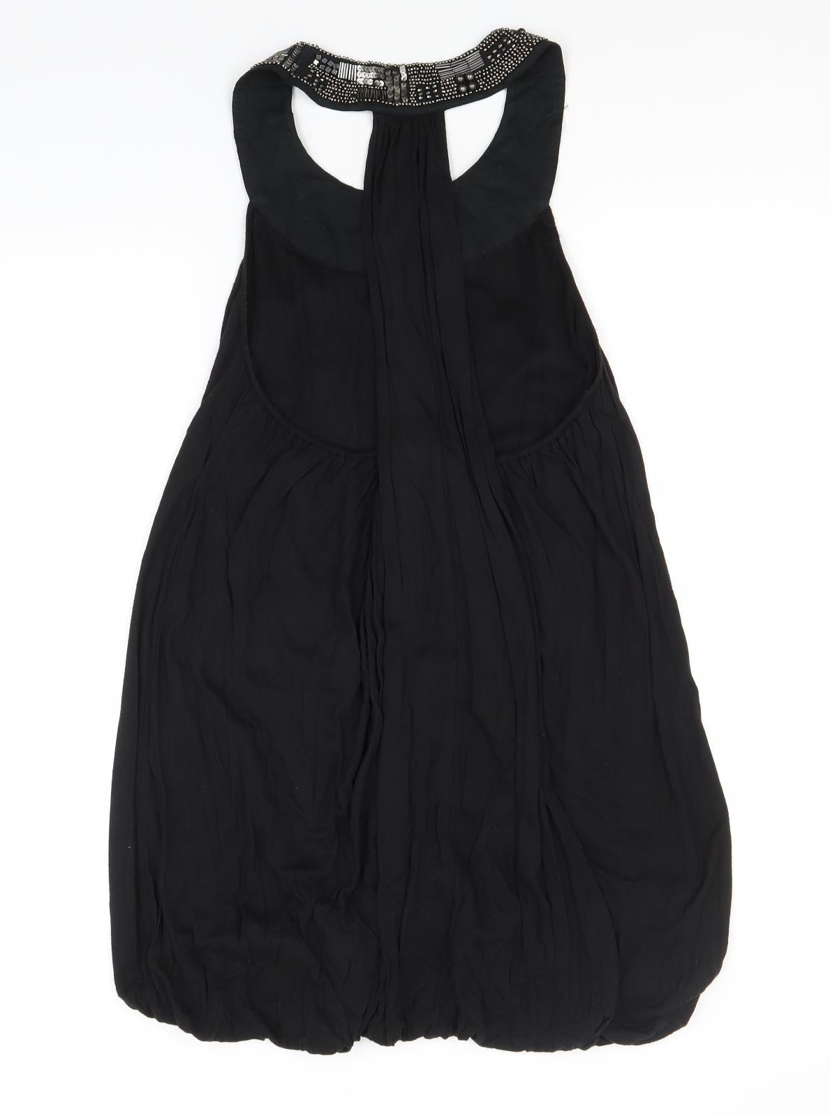 Red Herring Womens Black  Viscose A-Line  Size 14  Round Neck