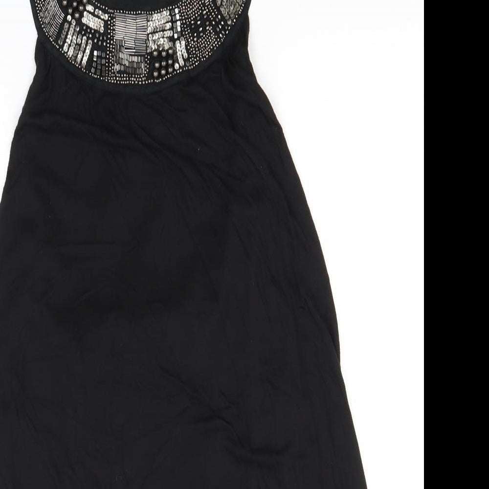 Red Herring Womens Black  Viscose A-Line  Size 14  Round Neck