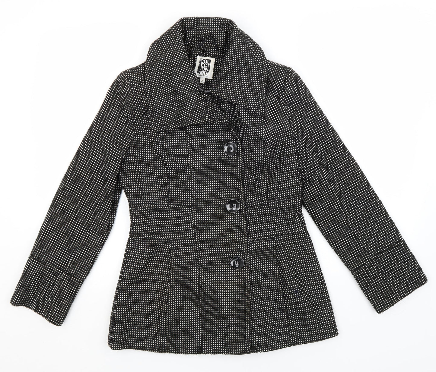 Debenhams Womens Black Polka Dot  Jacket Blazer Size 6
