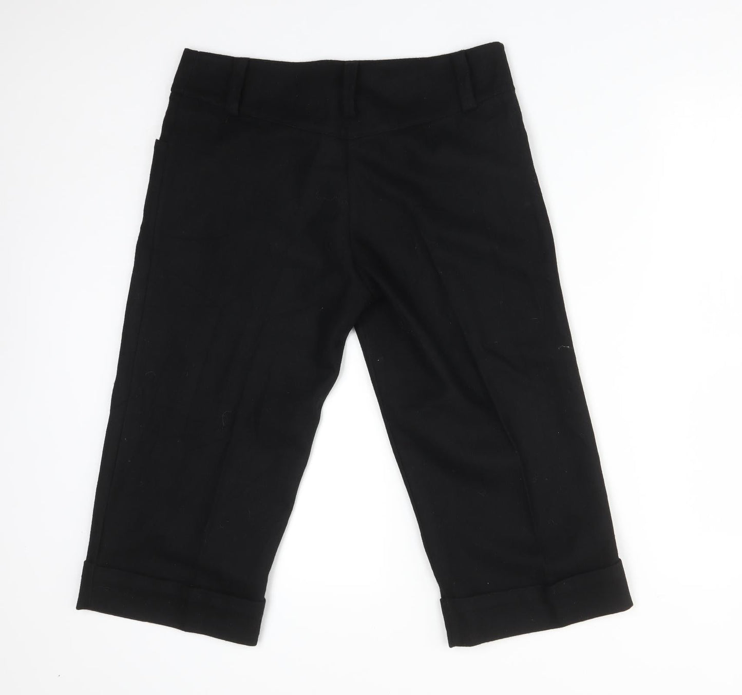 Preworn Womens Black  Wool Cropped Trousers Size 30  Regular