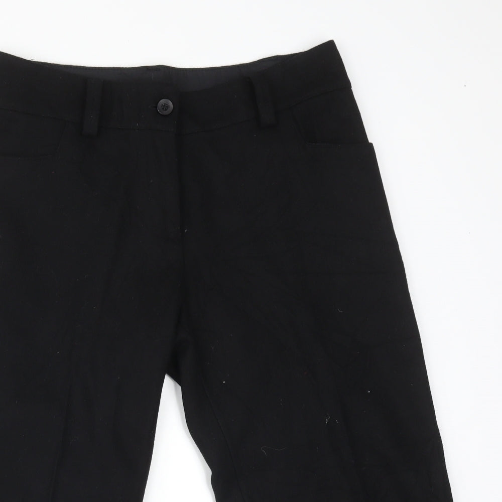 Preworn Womens Black  Wool Cropped Trousers Size 30  Regular