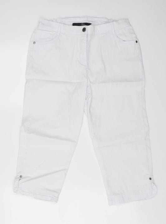 BM Womens White  Cotton Cropped Jeans Size 12 L20 in Regular