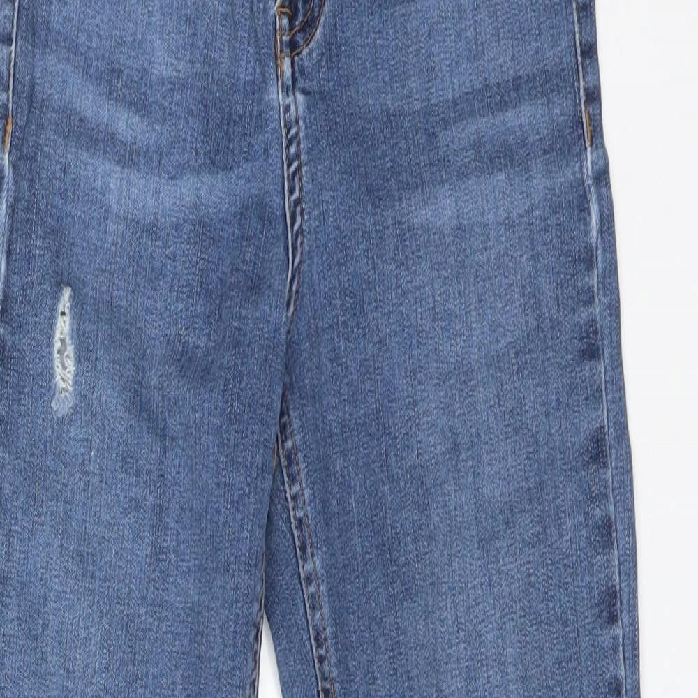 Topshop Womens Blue  Cotton Skinny Jeans Size 25 L30 in Regular