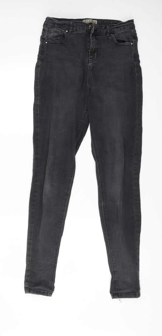 DENIM CO Womens Black  Cotton Skinny Jeans Size 12 L31 in Regular