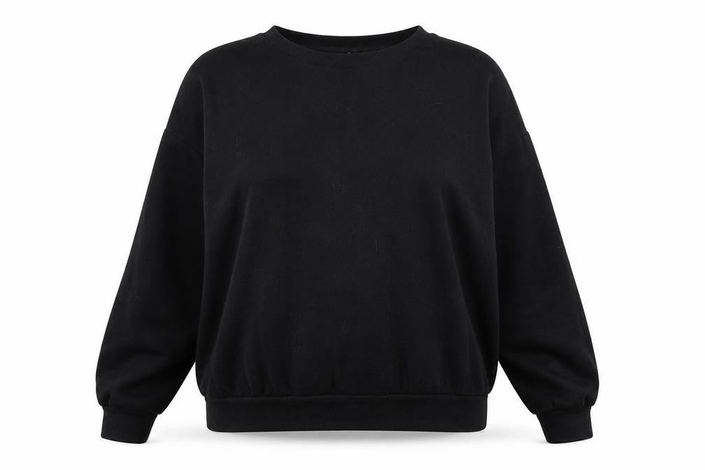 Nasty Gal Womens Black Round Neck  Cotton Pullover Jumper Size 18